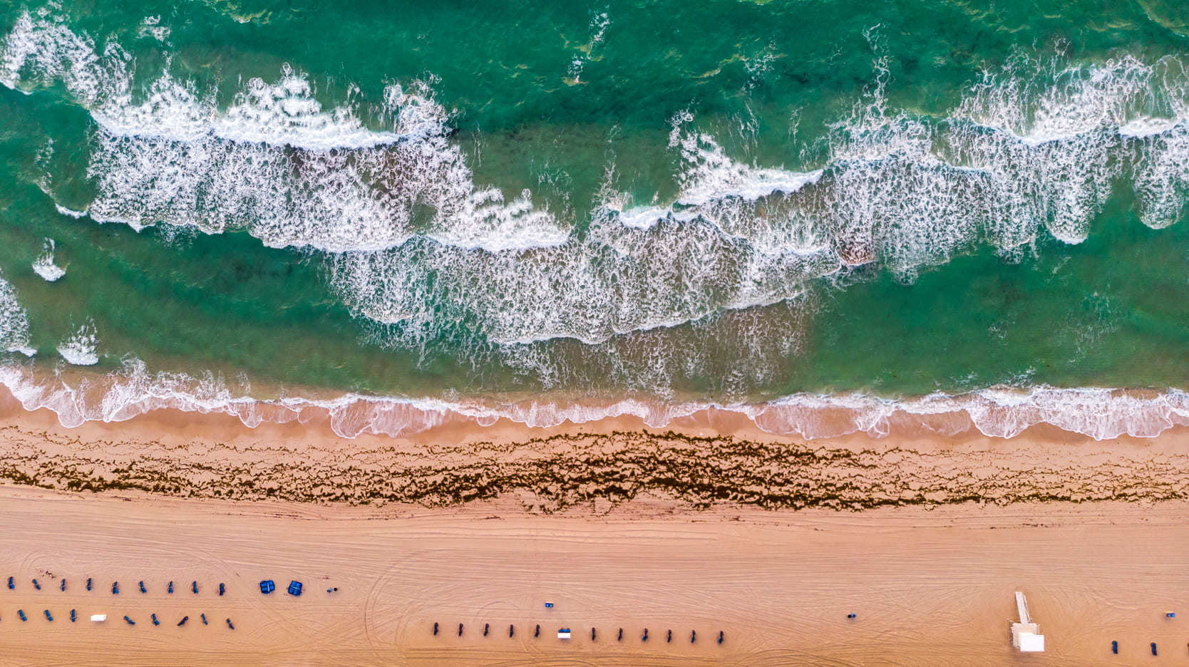 Aerial view of the beach and ocean at Delray Beach, Florida